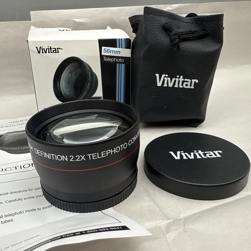 Vivitar 2.2x Professional Telephoto Lens 58mm HD4 Optics VIV-58T Unused *READ...